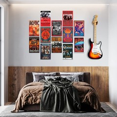 Vintage Rock Band Posters for Room Aesthetic, 70s 80s 90s Retro Music Room Wa…