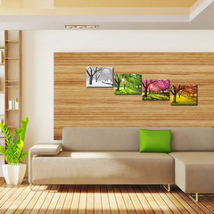 4 Piece Canvas Wall Art Spring Summer Autumn Winter Four Seasons Landscape Color