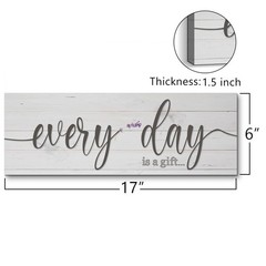 Every Day is a Gift Signs Wall Decor Inspirational Quotes Wall Plaques Family…