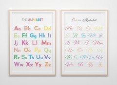 ALPHABET HANDWRITING and CURSIVE POSTERS 8.5″x11″ Print on Cardstock NO FRAME