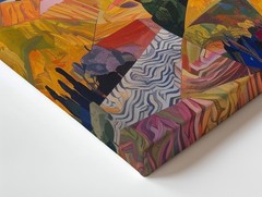 Vibrant Abstract Landscape Canvaswarm Earth Tones & Geometric Shapes Wall Art