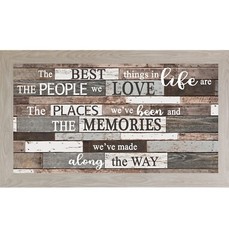 The Best Things in Life Wall Art – Long Horizontal Framed Rustic Quote Sign