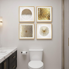 Gold Geometric Wall Art Set of 4 – Modern Minimalist Decor for Home & Office