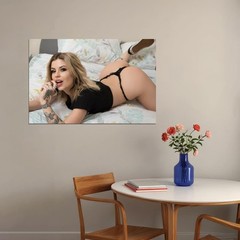 366078 Hot Girl Sexy Thong Sneakers Bedroom Tattoo Art Wall Print Poster