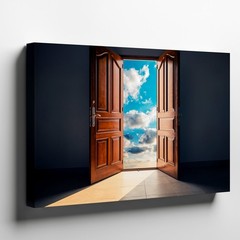 Wide-open Door Stands Prominently In The Wall Art Canvas Print Canvas Wall Art