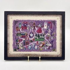Disney Haunted Mansion Cloth Ride Map Framed Picture New Bride Madame Leota