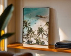 Beach Ocean Relaxing Wall Art Poster Print TR100-66_0
