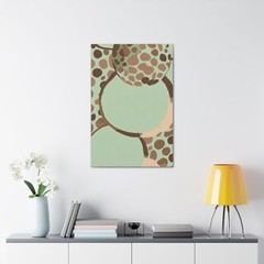 Wall Art Decor – Canvas Print Artwork – Mint Green and Brown Spotted Illustratio