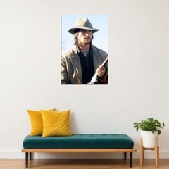78434 CHRISTIAN BALE TO YUMA HOLDING RIFLE Wall Print Poster US