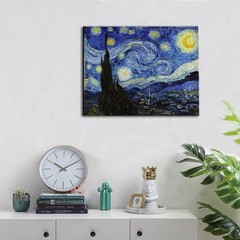 Starry Night, Vincent Van Gogh Canvas Wall art, Classic Paintings Framed Pict…