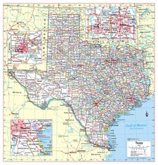 TEXAS STATE MAP POSTER 24 X 24 INCH Nice!