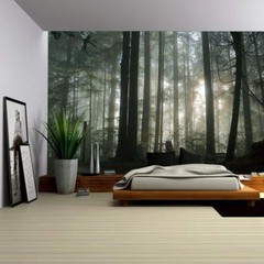 Wall26 – Foggy Forest – Wall Mural Home Decor – 100×144 inches