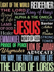 Names of God Lord Jesus Christ – Bible Verse Christian Gifts Poster No Frame