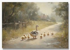 Canvas Wall Art DUCKS Primitive Rustic Farmhouse 16 X 24 Unframed 907