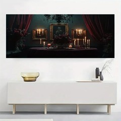 Panoramic Elegant Gothic Dining Room Painting Canvas Wall Art Home Décor Picture