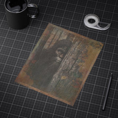 Vintage BIGFOOT FOREST Wall Art, Sasquatch Tree Decor, Cryptid Nature Art Poster