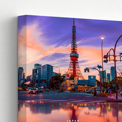 3 Pieces Captivating Japan Cityscape Large Wall Art Set for Living Set Of 3