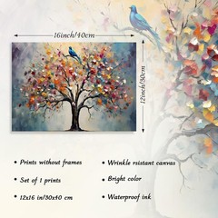 Dazzlewall Colourful Tree of Life Wall Art Print, 16″L x 12″W,