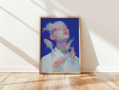 Surreal Fish Psychedelic Blue Figurative Fine Art Print Dreamy Aquatic Abstract