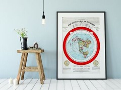 Flat Earth Map + Patent + Verso Key Alexander Gleason’s 1892 Standard World Map