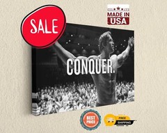 Arnold Schwarzenegger Conquer Gym Canvas Print Motivation Print