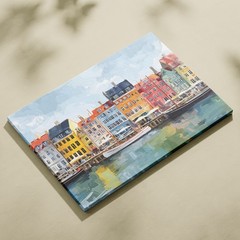 Copenhagen Harbor Painting Canvas Print Denmark Cityscape Wall Art Scandinavian