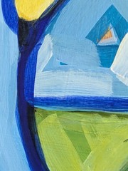 Darling Daffodils In A Fish Bowl 8″X8″X.75″ Canvas Board Acrylic Paints