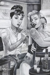Poster Studio B – Audrey Hepburn Marilyn Tattoo Classic Movie 23″x35″ Art P3250