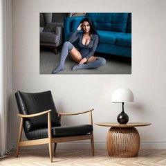 366262 Beautiful Big Breasts Model Hot Woman Thighs Art Print Poster