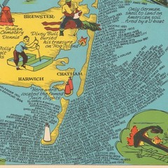 Cape Cod Treasure Map 1952 Graichen Vintage Reprint | Pirate History New England