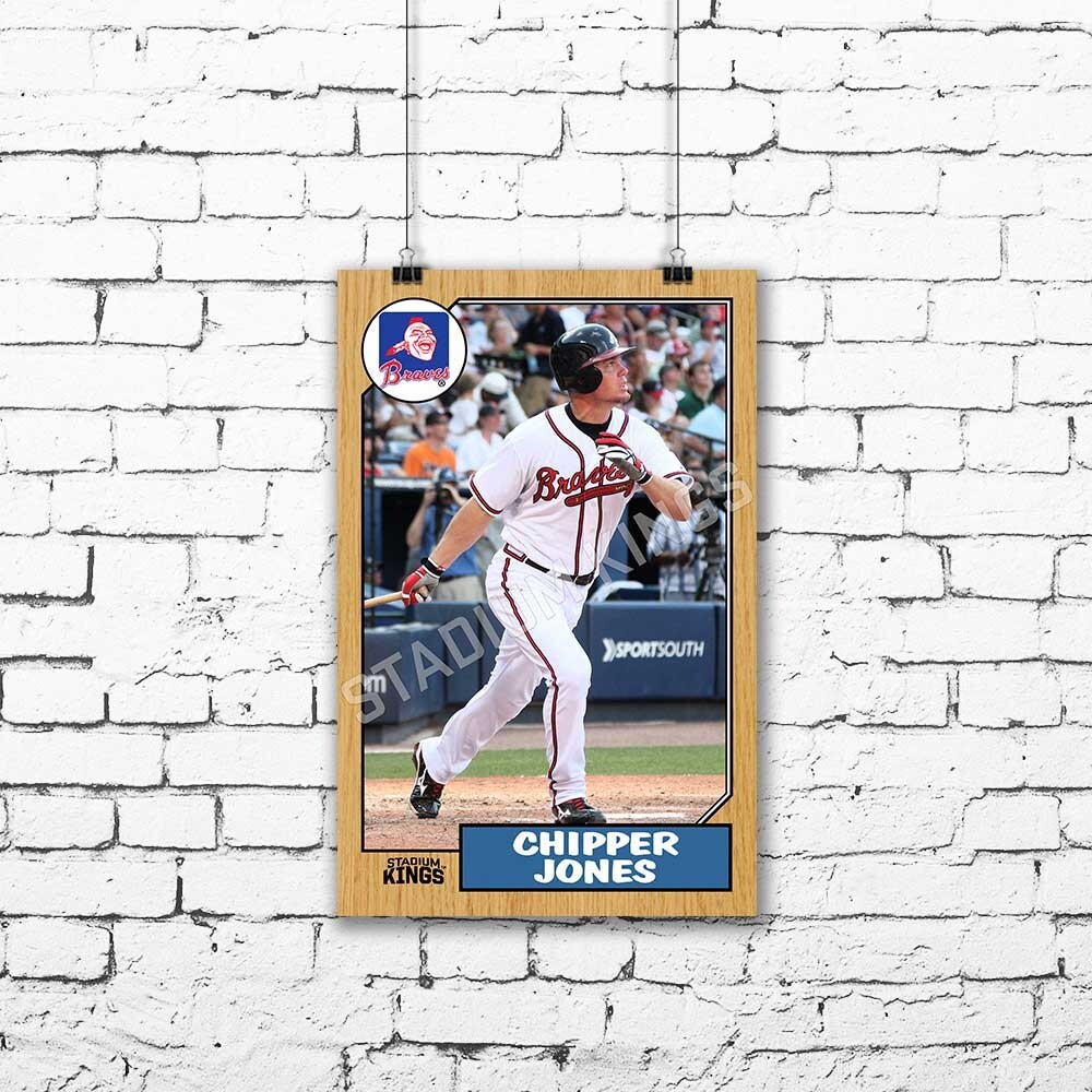 Chipper Jones Atlanta Braves Baseball Card Poster – 11×17 in.