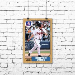 Chipper Jones Atlanta Braves Baseball Card Poster – 11×17 in.