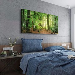 Green Forest Wall Art for Living Room Bedroom Office Large Nature Canvas Wall…
