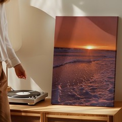 Sunset Ocean Waves Beach Scene Canvas Wall Art Coastal Seascape Print Home Decor