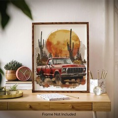 Vintage Truck Wall Decor Country Art Prints 1950s Pickup 11×14 Inches Unframed
