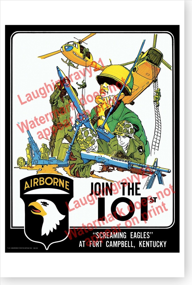 101st Airborne Air Assault Screaming Eagles 1974 Recruitment Poster Ver. 1