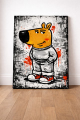 24 x 36 Chill Guy – Urban Cartoon Street Art Canvas Print