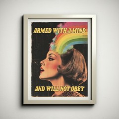 Free Thinker Poster, Political Protest Wall Art, Vintage Style Decor Print
