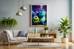 Monsters Inc Poster or Canvas – Monsters Inc Mike Wazowski and Sulley Wall Art