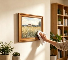 Gold Framed Country Cottage Canvas Wall Art, Vintage Rustic Farmhouse Paintin…