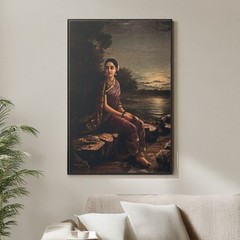 Raja Ravi Varma Radha in the Moonlight Wall Art Print on Canvas & Poster