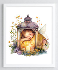 Fairy Wall Art Print, Sleeping Fairy Art Decor, Fantasy Wall Decor Print #02