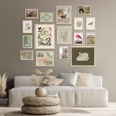 Vintage Canvas Wall Art Decor, Cottagecore Room Decor Swan Prints Farmhouse P…