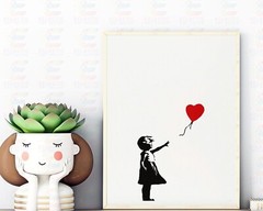 Banksy – Girl With Balloon Art Print, Mounted Canvas, Framed, Acrylic