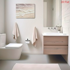 Neutral Pink Wave Texture 3D Effect Canvas, Minimal Warm Kitchen Wall Art