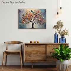 Dazzlewall Colourful Tree of Life Wall Art Print, 16″L x 12″W,