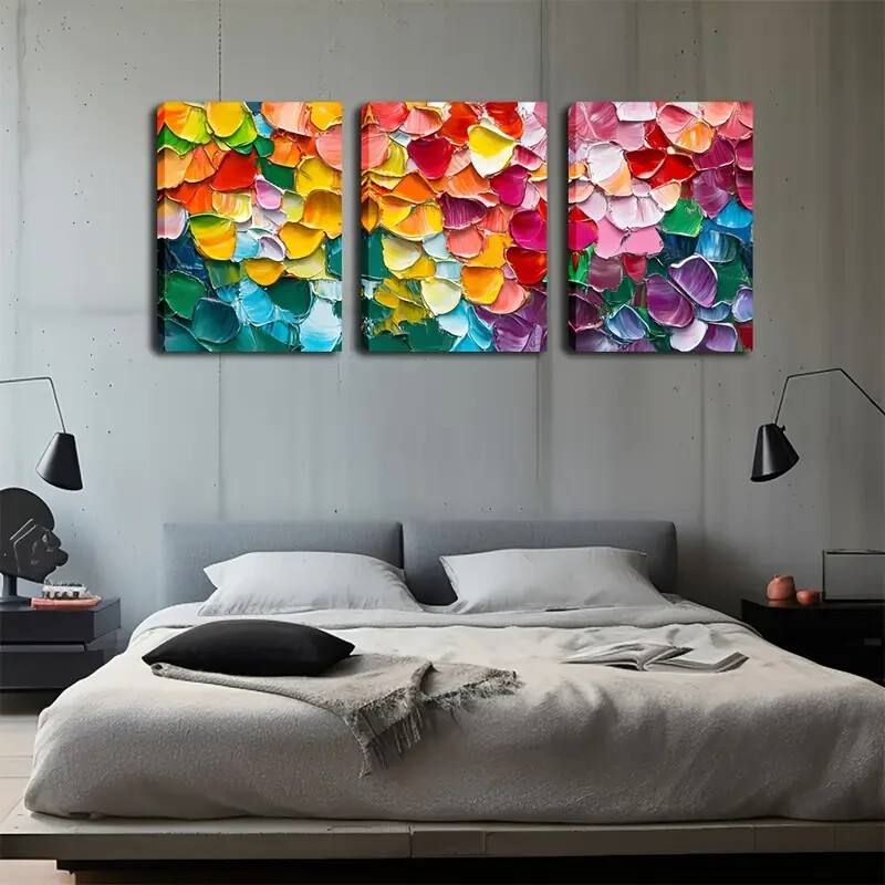 3pcs Irregular Color Blocks Rich Perfect Wall Art Canvas Unframed/Framed