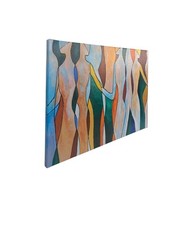 New Abstract Geometric Color Block Human Figure Wall Decor 24″ x 48″