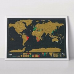 -10% World Map Scratch off Colorful Wall Decor Small or Big To Commemorate Trips