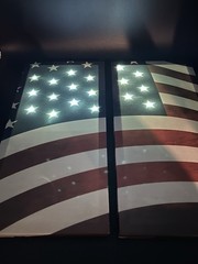American Flag Collections ETC Canvas Wall Art Picture Print Light Up Stars 3pc